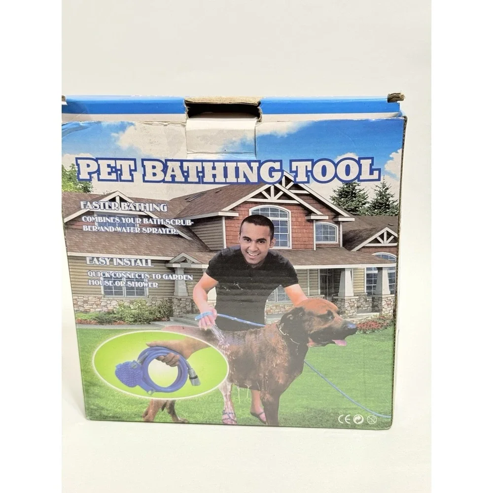 Pet Bathing Tool Scrubber And Water Sprayer‎ Easy Install Faster Dog Baths NEW